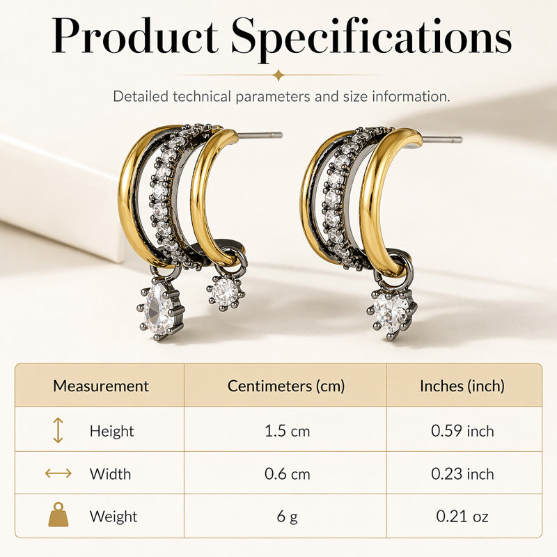 Sparkling Crystal Drop Hoop Earrings