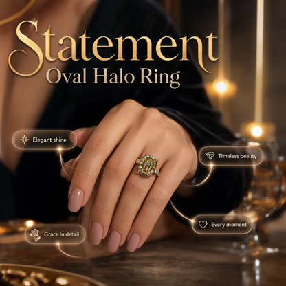 Vintage Gold Virgin Mary Oval Crystal Ring