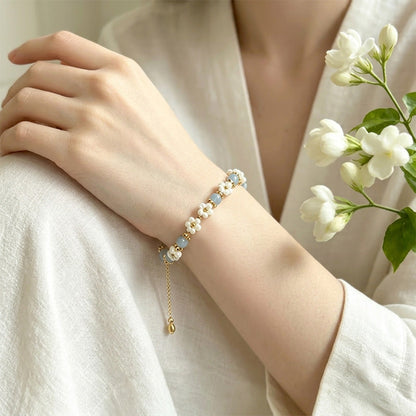 Boho Beaded Daisy Flower Bracelet