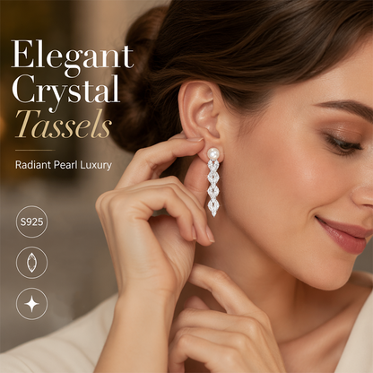Women's Faux Pearl Zirconia Drop Earrings