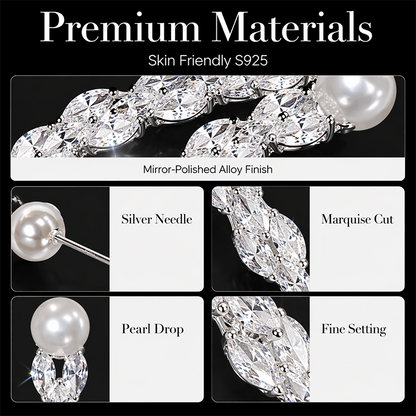 Women's Faux Pearl Zirconia Drop Earrings