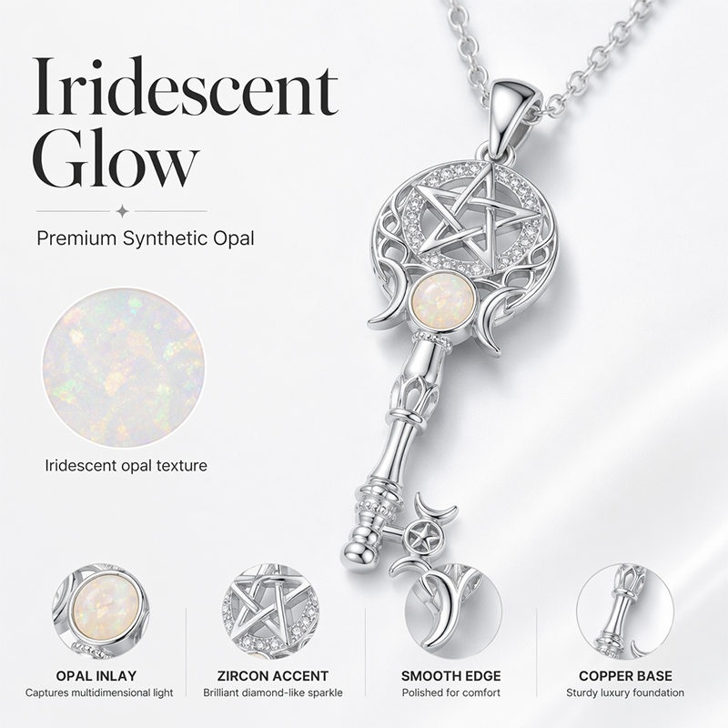 Luminous Opal Key Necklace