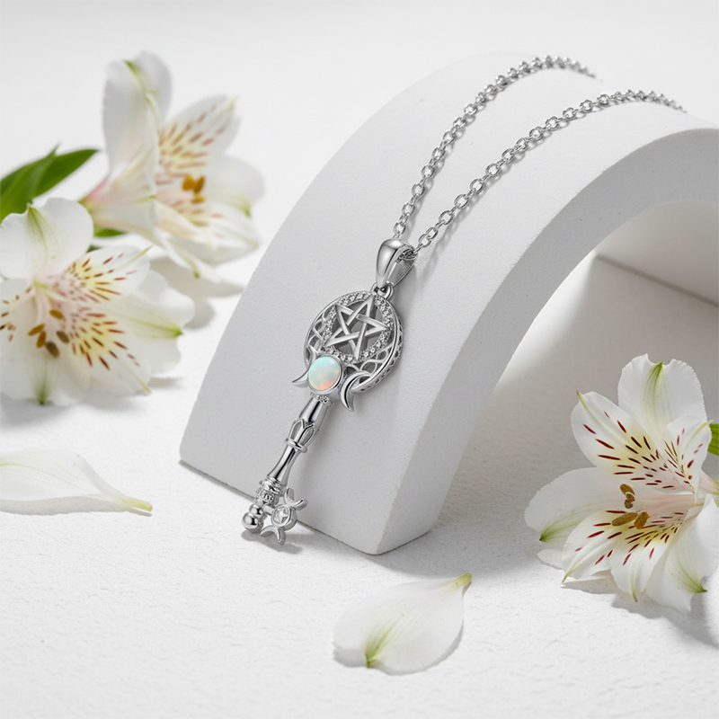 Luminous Opal Key Necklace