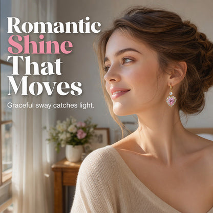 Sparkling Heart-Shaped Drop Earrings