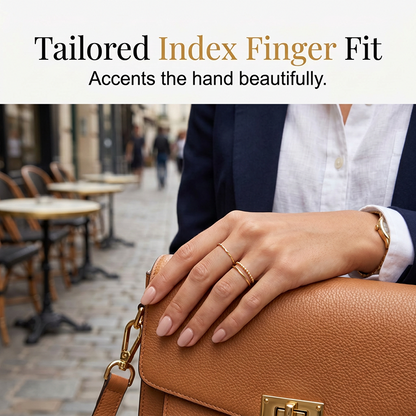 Thin Band Wave Beaded Ring Set High-End Index Finger Rings