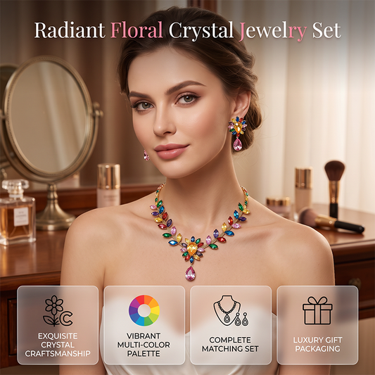 Women Casual Colorful Floral Necklace Set