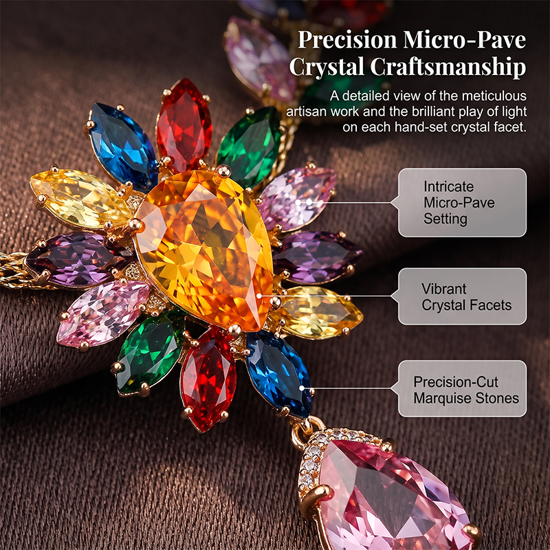 Women Casual Colorful Floral Necklace Set
