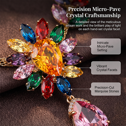Women Casual Colorful Floral Necklace Set