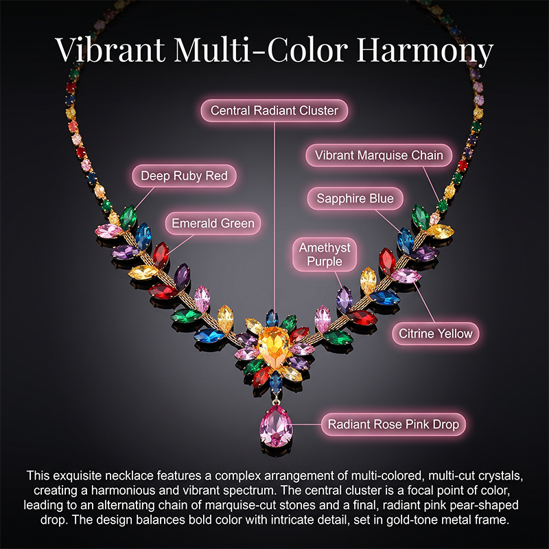 Women Casual Colorful Floral Necklace Set