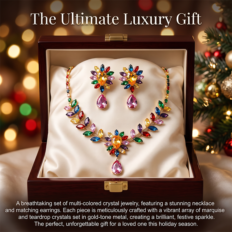 Women Casual Colorful Floral Necklace Set