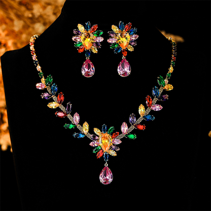Women Casual Colorful Floral Necklace Set