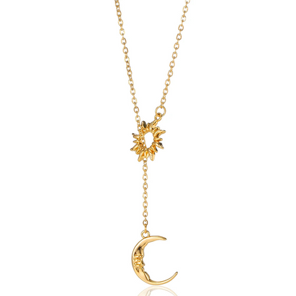 Elegant Sun and Moon Pendant Necklace