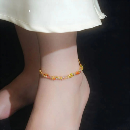 Retro Crossover Twisted Multicolor Zircon Adjustable Bracelet for Women