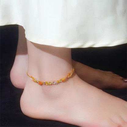 Retro Crossover Twisted Multicolor Zircon Adjustable Bracelet for Women