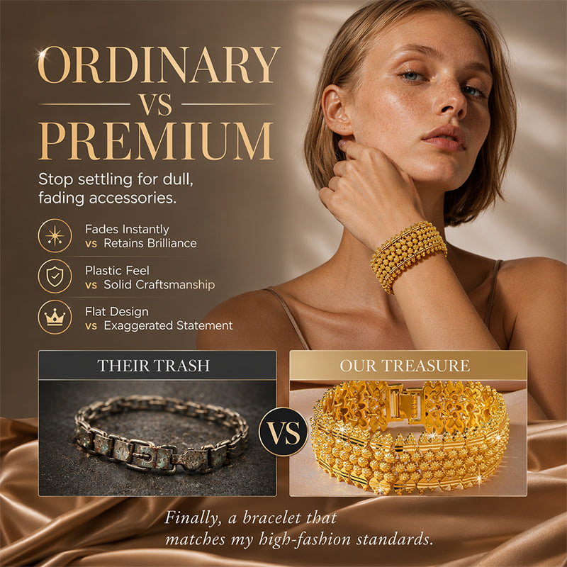 Gold Plated Wide Abacus Bead Bracelet