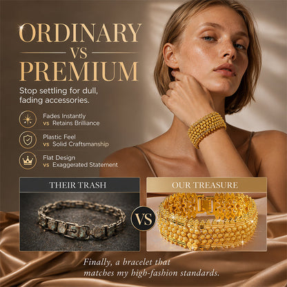 Gold Plated Wide Abacus Bead Bracelet