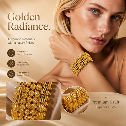 Gold Plated Wide Abacus Bead Bracelet