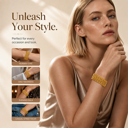 Gold Plated Wide Abacus Bead Bracelet