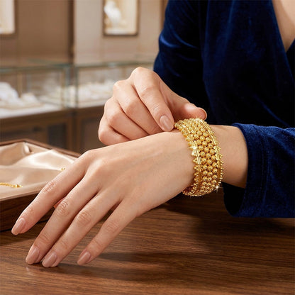 Gold Plated Wide Abacus Bead Bracelet