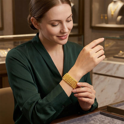 Gold Plated Wide Abacus Bead Bracelet