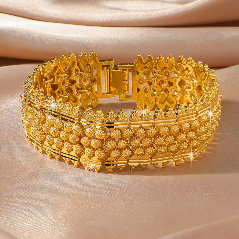 Gold Plated Wide Abacus Bead Bracelet