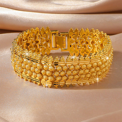 Gold Plated Wide Abacus Bead Bracelet