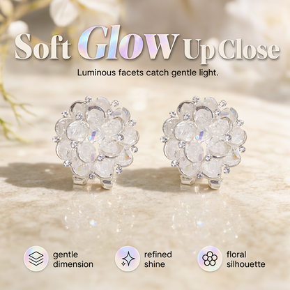 Elegant Sparkling Floral Stud Earrings