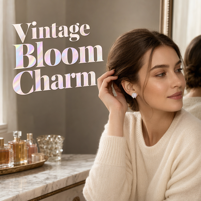 Elegant Sparkling Floral Stud Earrings