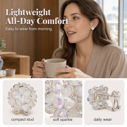 Elegant Sparkling Floral Stud Earrings