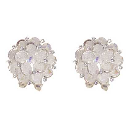 Elegant Sparkling Floral Stud Earrings