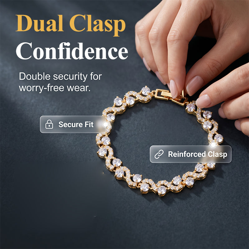 Women Luxury Colorful Rhinestone Wave Bracelet