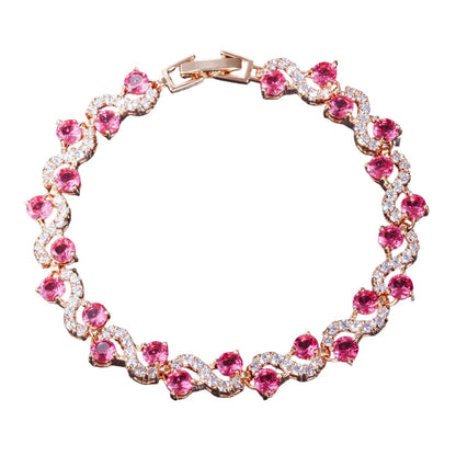Women Luxury Colorful Rhinestone Wave Bracelet