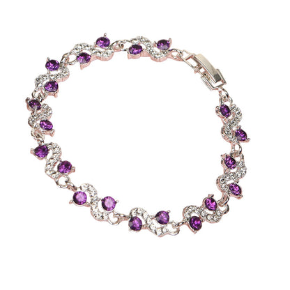 Women Luxury Colorful Rhinestone Wave Bracelet