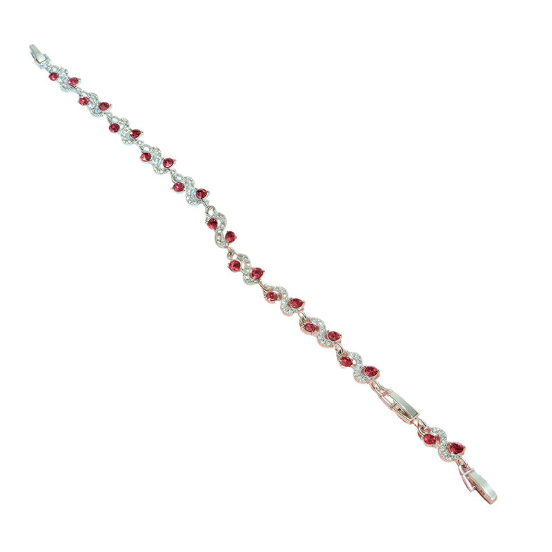 Women Luxury Colorful Rhinestone Wave Bracelet