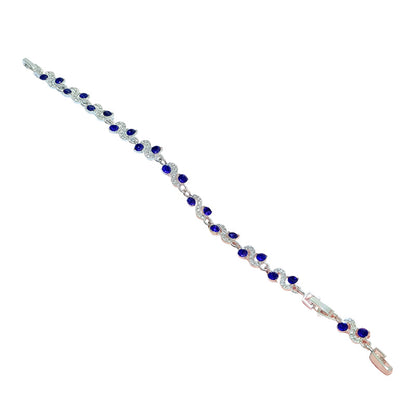 Women Luxury Colorful Rhinestone Wave Bracelet