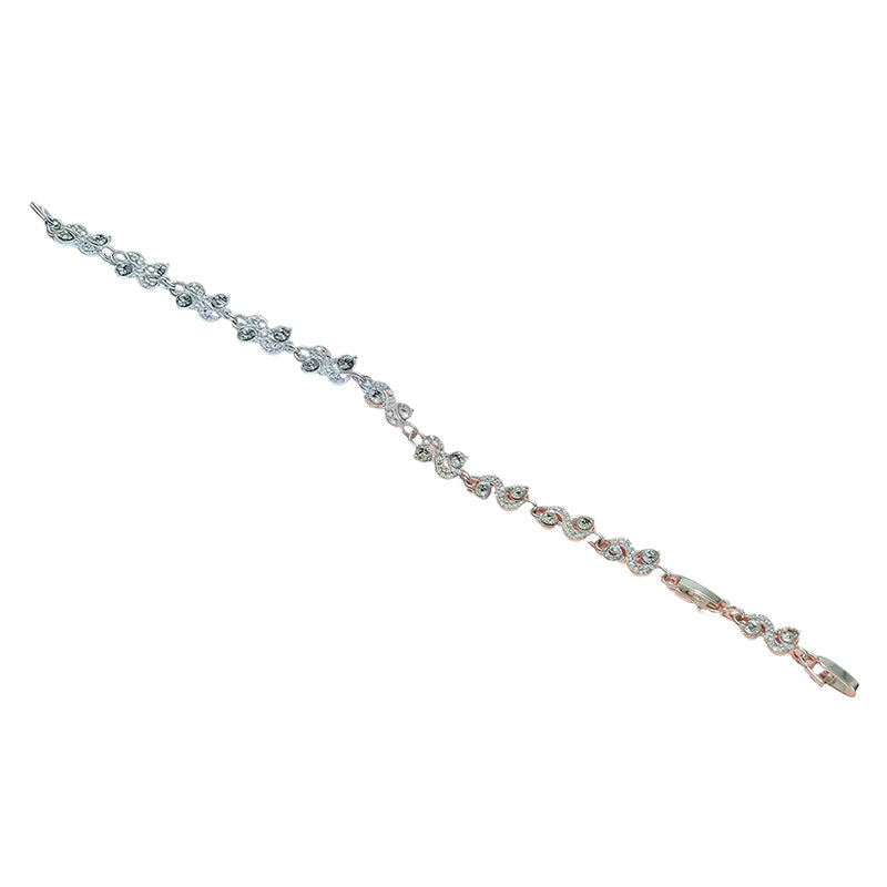 Women Luxury Colorful Rhinestone Wave Bracelet