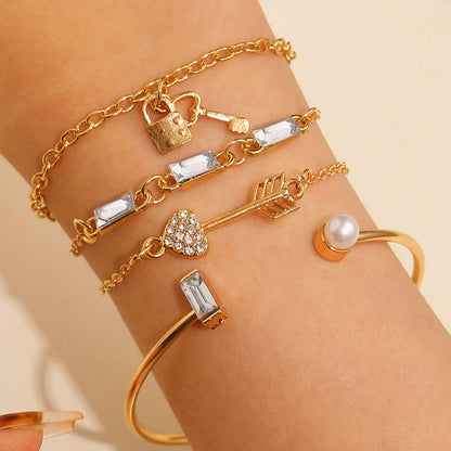 Classic Layered Charm Bracelet Set