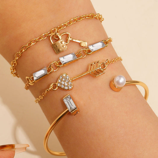 Classic Layered Charm Bracelet Set