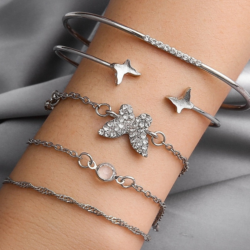 Classic Layered Charm Bracelet Set