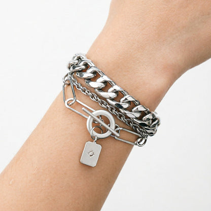 Classic Layered Charm Bracelet Set