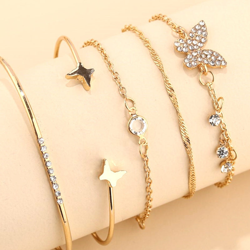Classic Layered Charm Bracelet Set