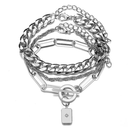 Classic Layered Charm Bracelet Set