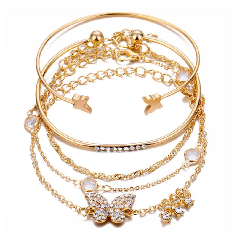 Classic Layered Charm Bracelet Set