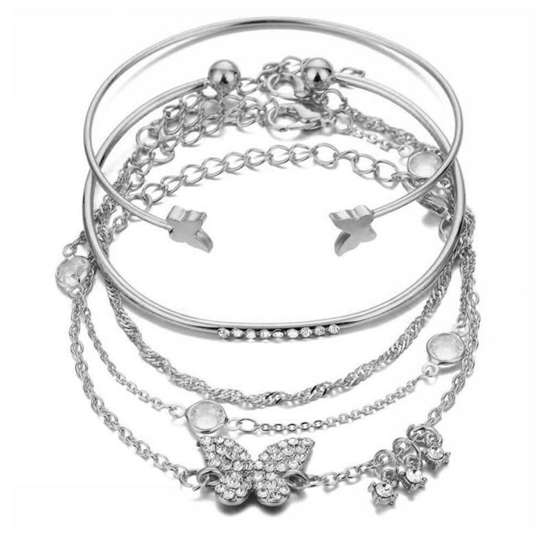 Classic Layered Charm Bracelet Set