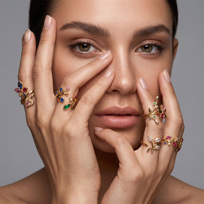 Vintage Leaf Open Ring for Women