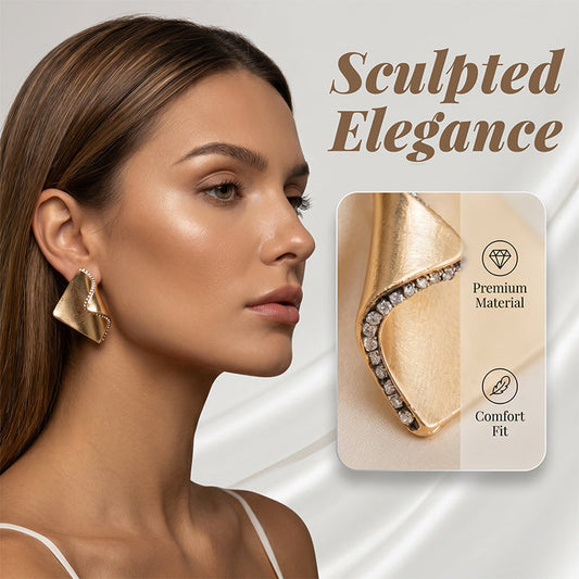 Women Vintage Gold Silver Color Alloy Stud Earrings