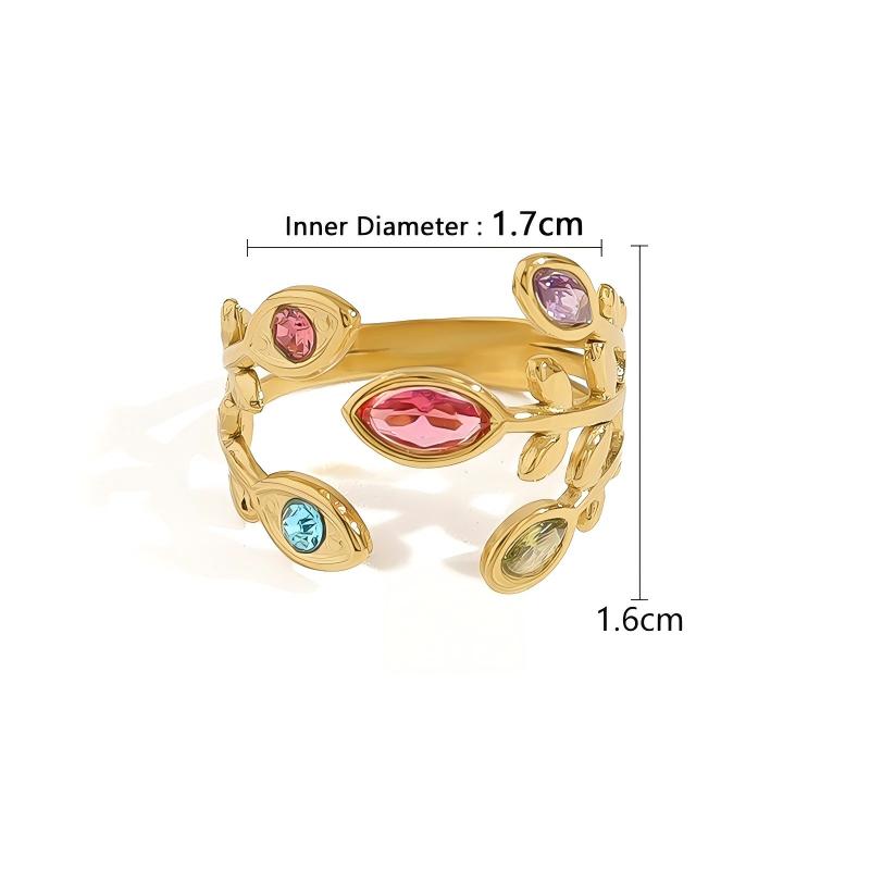 Vintage Leaf Open Ring for Women