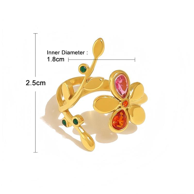 Vintage Leaf Open Ring for Women