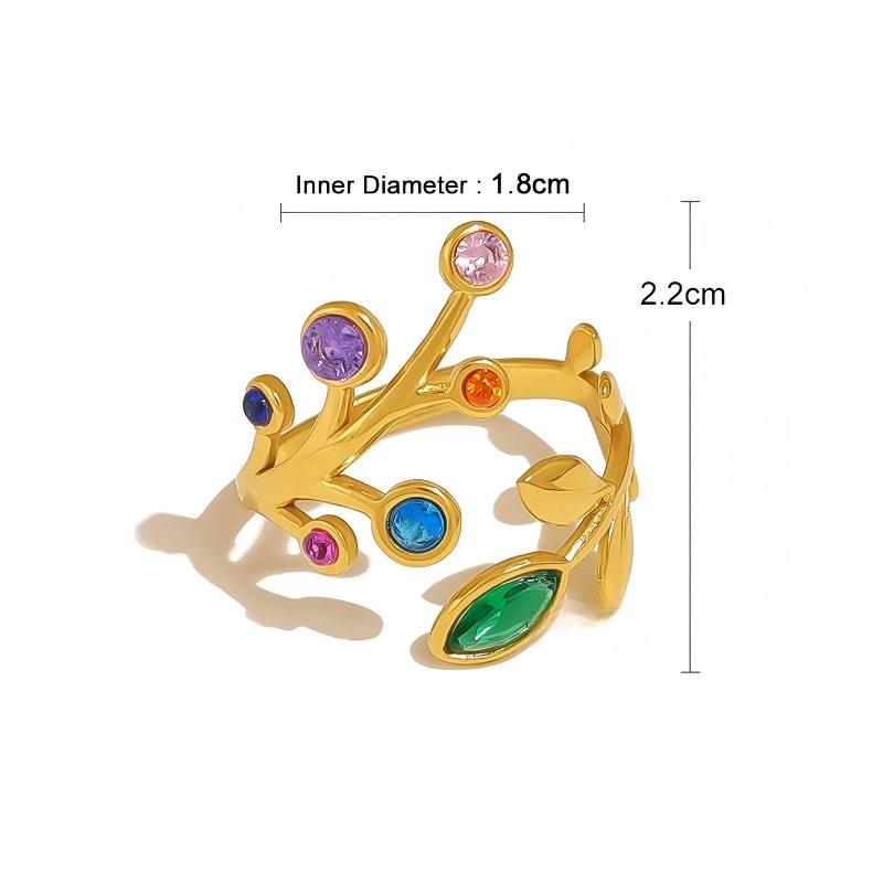 Vintage Leaf Open Ring for Women
