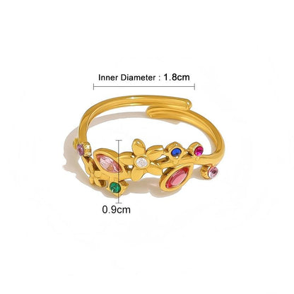 Vintage Leaf Open Ring for Women